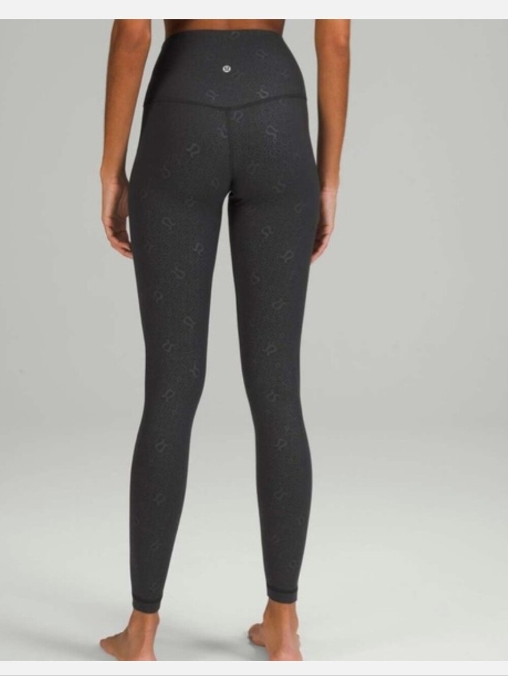 Lululemon Align High-Rise full length Yogo Emboss Black/ Charcoal Grey Sz 6